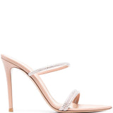 Gianvito Rossi Beige Rhinestone Mule Sandals