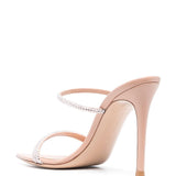 Gianvito Rossi Beige Rhinestone Mule Sandals