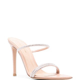Gianvito Rossi Beige Rhinestone Mule Sandals