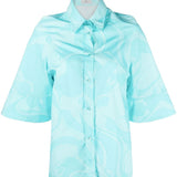 Etro Clear Blue Swirl Print Shirt