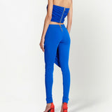 Balmain Cobalt Blue Halterneck Cropped Top