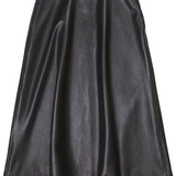 Balenciaga leather midi skirt