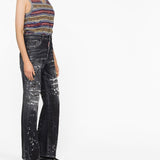 Dsquared2 Black Distressed Bootcut Jeans