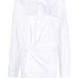 Off White White Asymmetric Shirt Dress
