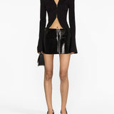 Courreges Black A-Line Vinyl Skirt