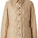 Burberry Beige Diamond Quilted Jacket Structured Fit