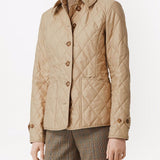 Burberry Beige Diamond Quilted Jacket Structured Fit