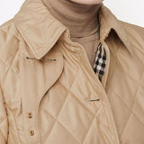 Burberry Beige Diamond Quilted Jacket Structured Fit