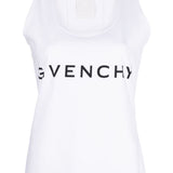 Givenchy White Logo Print Tank Top