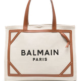 Balmain Beige Logo Print Tote Bag