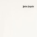 Palm Angels White Cropped Crewnecked Embroidered Tee