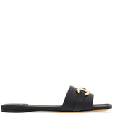 Ferragamo Black Gancini Plaque Slides