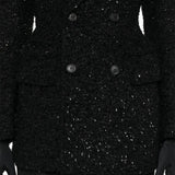 Balenciaga Hourglass tweed-texture padded-shoulder wool-blend blazer
