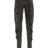 YPROJECT Black High-Waisted Tapered Jeans