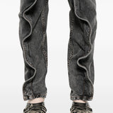 YPROJECT Black High-Waisted Tapered Jeans