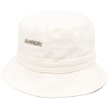 Jacquemus White Logo Plaque Bucket Hat