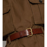 Saint Laurent Brown Belted Midi Dress