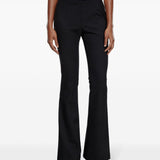 Diesel Black Flared Trousers with Logo Cutout