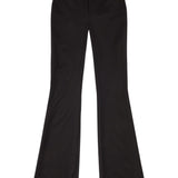 Diesel Black Flared Trousers with Logo Cutout