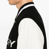 Givenchy Black Logo Print Varsity Jacket