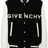 Givenchy Black Logo Print Varsity Jacket