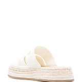 Chloé Eggshell White Crossover Strap Espadrille Slides