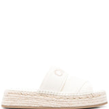 Chloé Eggshell White Crossover Strap Espadrille Slides