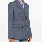 Golden Goose Grey Double Breasted Jacket With Peak Lapels