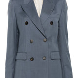 Golden Goose Grey Double Breasted Jacket With Peak Lapels