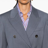 Golden Goose Grey Double Breasted Jacket With Peak Lapels