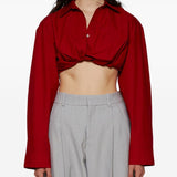 Jacquemus Red Asymmetric Hem Shirt