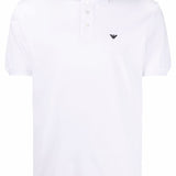 Emporio Armani Brilliant White Embroidered Polo Shirt