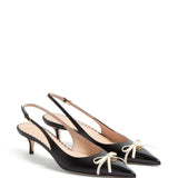 Valentino Black Pointed Toe Buckle Slingback Pumps