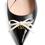 Valentino Black Pointed Toe Buckle Slingback Pumps