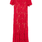 Self-Portrait Red Lace Midi Dress