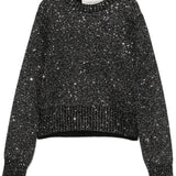 Golden Goose wool blend cropped sweater with all-over sequins