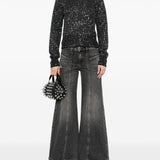 Golden Goose wool blend cropped sweater with all-over sequins