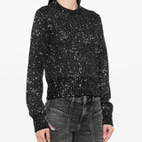 Golden Goose wool blend cropped sweater with all-over sequins