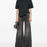 Golden Goose Black Crystal Embellished Crewneck Tee