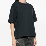 Golden Goose Black Crystal Embellished Crewneck Tee