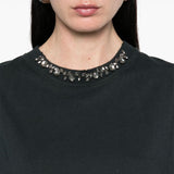Golden Goose Black Crystal Embellished Crewneck Tee