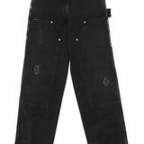 Golden Goose Deep Black Distressed Jeans FrontPatchesDetail