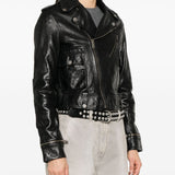 Golden Goose Black Leather Jacket LuxuriousCrystalShine