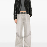 Golden Goose Black Leather Jacket LuxuriousCrystalShine