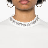 Golden Goose White Rhinestone Embellishment T Shirt
