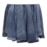 Diesel Asymmetric Mini Skirt in Blue