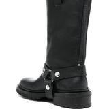 Golden Goose Black Leather Biker Boots PullTabDetail