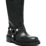 Golden Goose Black Leather Biker Boots PullTabDetail