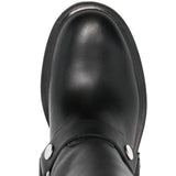 Golden Goose Black Leather Biker Boots PullTabDetail