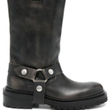 Golden Goose Black Motorcycle Hardware Detailing Boots